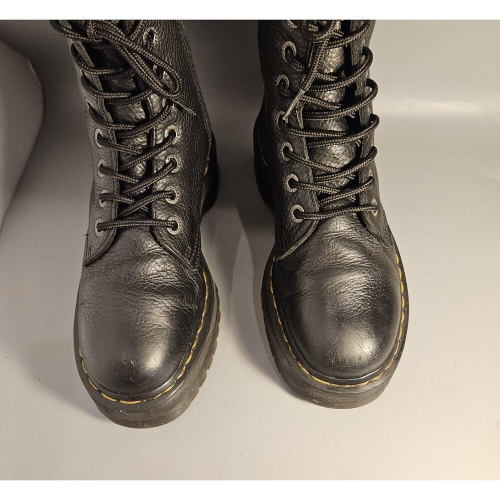 Dr. Martens Jadon lll Black leather Platform Boots Size 39 EU L 8, M 7 - Picture 4 of 8